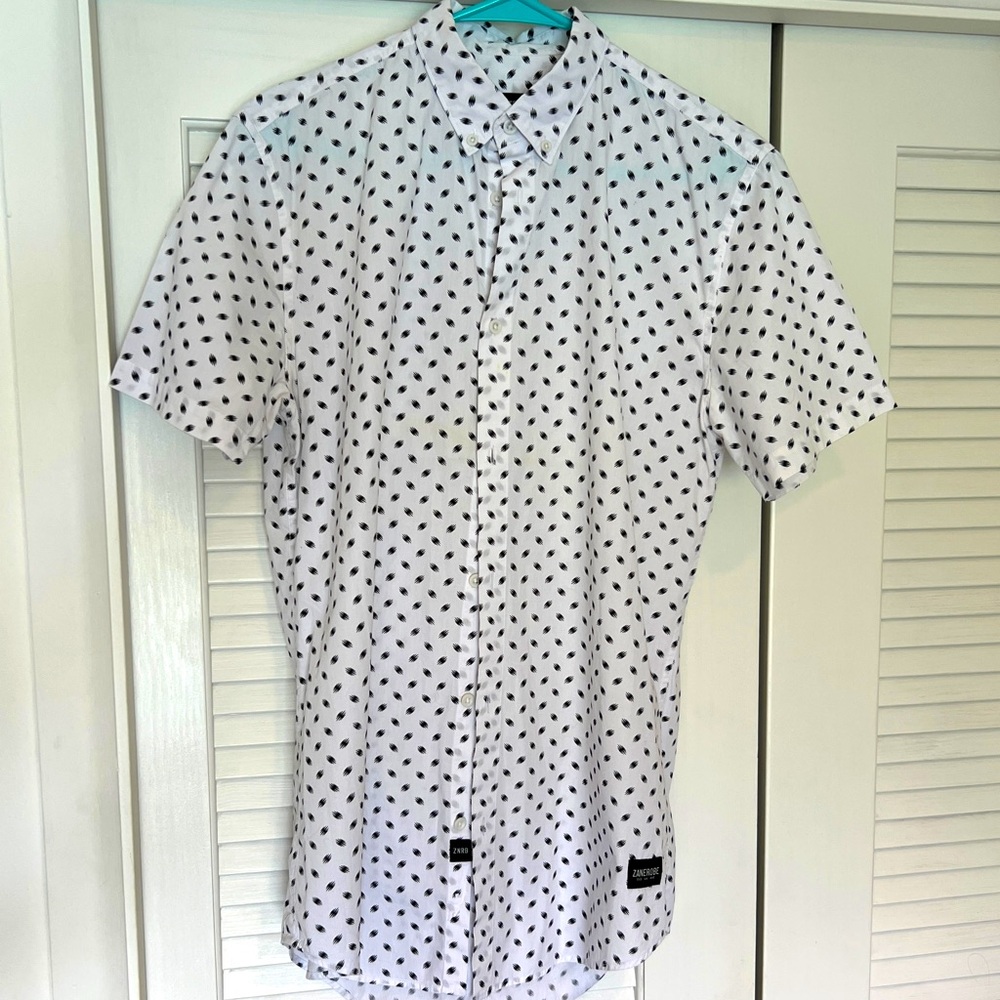Zanerobe White Button down Short Sleeve Shirt